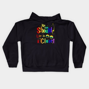 No One Should Live In A Closet Lgbt Gay Pride Kids Hoodie